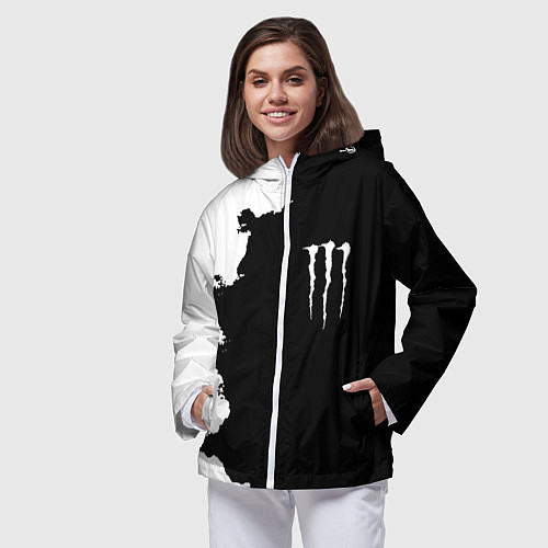 Женская ветровка Monster energy краски белые / 3D-Белый – фото 3