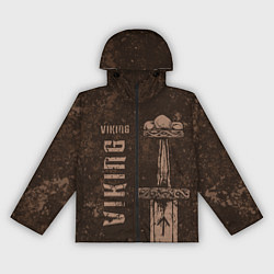 Ветровка с капюшоном женская Меч викинга, цвет: 3D-черный