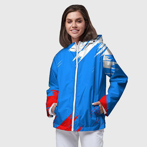Женская ветровка Патриот Россия - флаг / 3D-Белый – фото 3