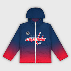 Ветровка с капюшоном женская Вашингтон Кэпиталз - градиент, цвет: 3D-белый