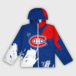 Ветровка с капюшоном женская Монреаль Канадиенс - брызги краски, цвет: 3D-белый