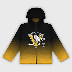 Ветровка с капюшоном женская Питтсбург Пингвинз - градиент, цвет: 3D-черный