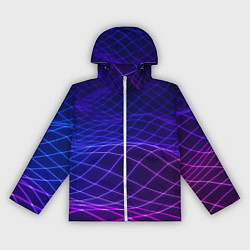 Ветровка с капюшоном женская Абстрактные волны из сот, цвет: 3D-белый