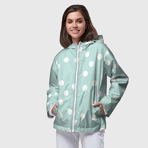 Женская ветровка Снежная морская пена / 3D-Белый – фото 3