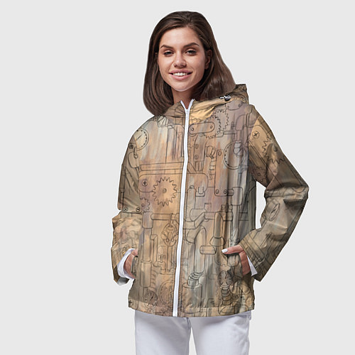 Женская ветровка Стимпанк элементы / 3D-Белый – фото 3