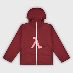 Ветровка с капюшоном женская Half-Life Бордовый, цвет: 3D-белый