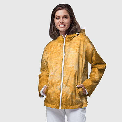 Женская ветровка Абстракция - bright yellow / 3D-Белый – фото 3