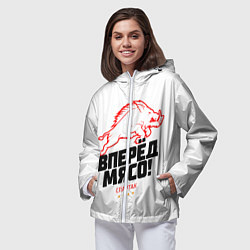 Ветровка с капюшоном женская Вперед мясо, цвет: 3D-белый — фото 2