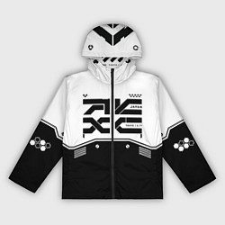 Ветровка с капюшоном женская Кибер текстура - черно белая, цвет: 3D-черный