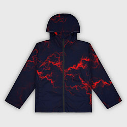 Ветровка с капюшоном женская Lightning red glow, цвет: 3D-черный