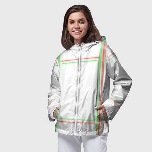 Женская ветровка Neon light green red / 3D-Белый – фото 3