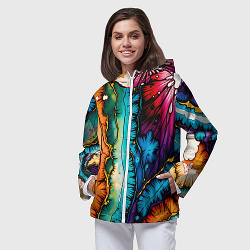 Женская ветровка Разноцветный узор / 3D-Белый – фото 3