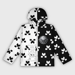Ветровка с капюшоном женская Doom x minecraft pattern, цвет: 3D-белый