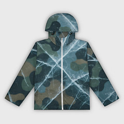 Ветровка с капюшоном женская Лед на камуфляже, цвет: 3D-белый