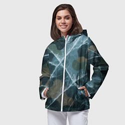 Ветровка с капюшоном женская Лед на камуфляже, цвет: 3D-белый — фото 2
