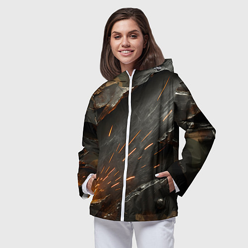 Женская ветровка Искры метала под камуфляжем / 3D-Белый – фото 3