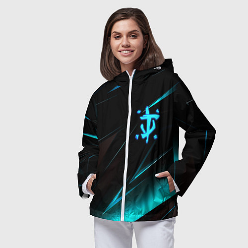 Женская ветровка Doom neon stripes / 3D-Белый – фото 3