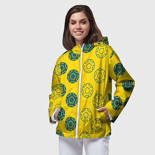 Женская ветровка Ряды из спортивных мячей / 3D-Белый – фото 3