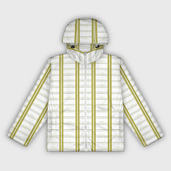 Ветровка с капюшоном женская Color white cage yellow stripes, цвет: 3D-белый