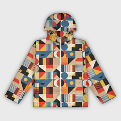 Ветровка с капюшоном женская Ритмы Баухауса, цвет: 3D-белый