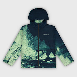 Ветровка с капюшоном женская Dream on стилизованный скалистый берег, цвет: 3D-черный