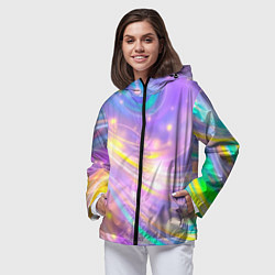 Ветровка с капюшоном женская Волшебный мистический космос, цвет: 3D-черный — фото 2