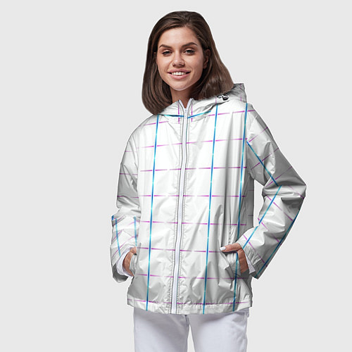Женская ветровка Color white blue stripes / 3D-Белый – фото 3