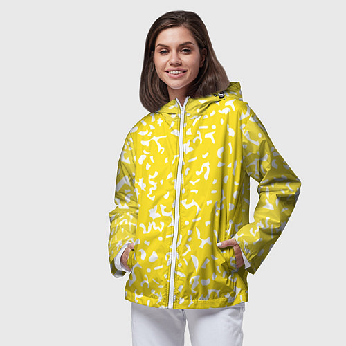 Женская ветровка Лимонный камуфляж / 3D-Белый – фото 3