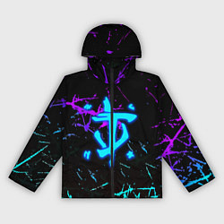 Ветровка с капюшоном женская Doom неоновые штрихи, цвет: 3D-черный