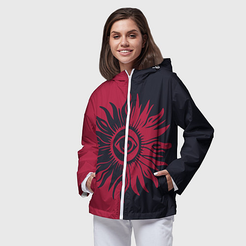 Женская ветровка Солнце красно-синее / 3D-Белый – фото 3