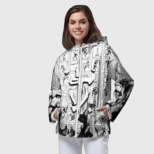 Женская ветровка Doom x portal fire / 3D-Белый – фото 3