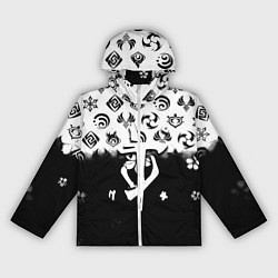 Ветровка с капюшоном женская Doom черно белые аниме, цвет: 3D-белый