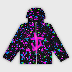 Ветровка с капюшоном женская Doom цветные краски, цвет: 3D-белый