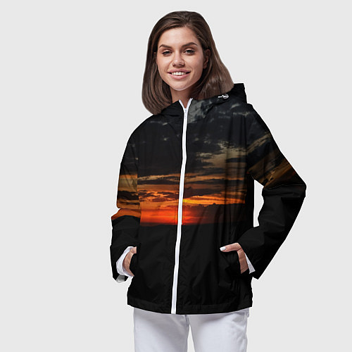 Женская ветровка Закат на плато / 3D-Белый – фото 3