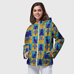 Ветровка с капюшоном женская Символы Египта, цвет: 3D-белый — фото 2