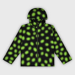 Ветровка с капюшоном женская Неоновые бактерии, цвет: 3D-черный