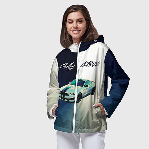 Женская ветровка Ford gt500 - градиент / 3D-Белый – фото 3