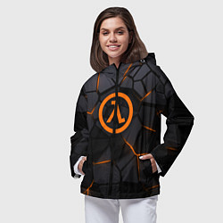 Ветровка с капюшоном женская Half Life - armor, цвет: 3D-черный — фото 2