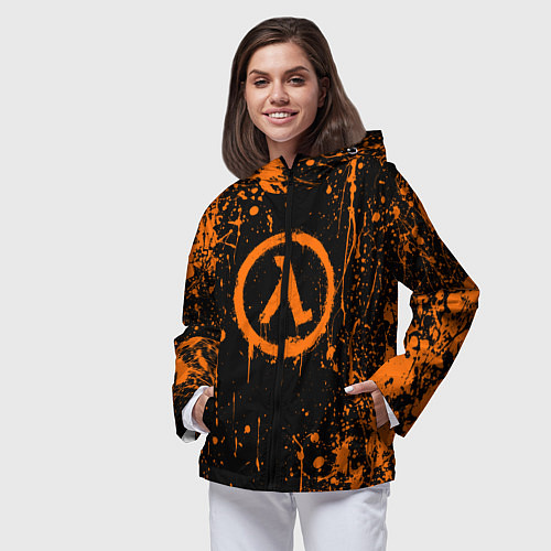 Женская ветровка Халф лайф - подтеки / 3D-Черный – фото 3