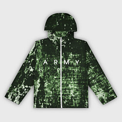 Ветровка с капюшоном женская Армия на защитном цвете, цвет: 3D-белый
