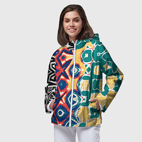 Женская ветровка Метаморфоза цвета и узора / 3D-Белый – фото 3