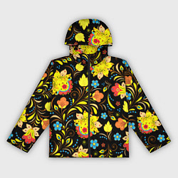 Ветровка с капюшоном женская Хохлома узор, цвет: 3D-черный