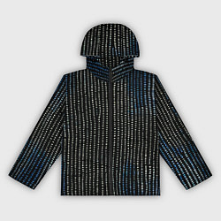 Ветровка с капюшоном женская Полосы с точками чёрно-синий, цвет: 3D-черный