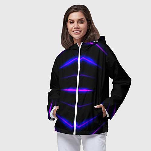 Женская ветровка Color black neon / 3D-Белый – фото 3