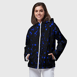 Ветровка с капюшоном женская Color blue khaki, цвет: 3D-белый — фото 2