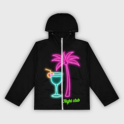 Ветровка с капюшоном женская Night club, цвет: 3D-белый