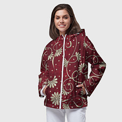 Ветровка с капюшоном женская Красный бархат, цвет: 3D-белый — фото 2