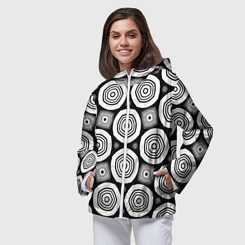 Женская ветровка Пятиугольные кольца / 3D-Белый – фото 3