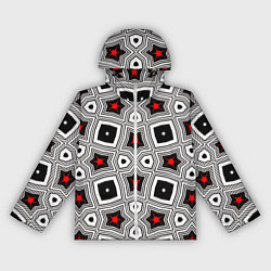 Ветровка с капюшоном женская Звезды в геометрической абстракции, цвет: 3D-белый