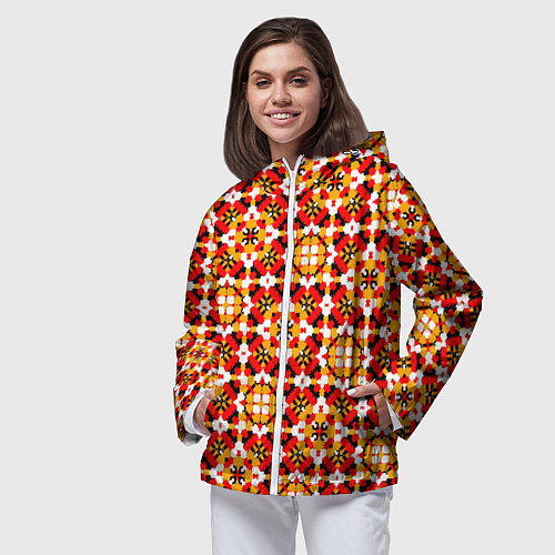 Женская ветровка Пестрый узорчатый паттерн / 3D-Белый – фото 3
